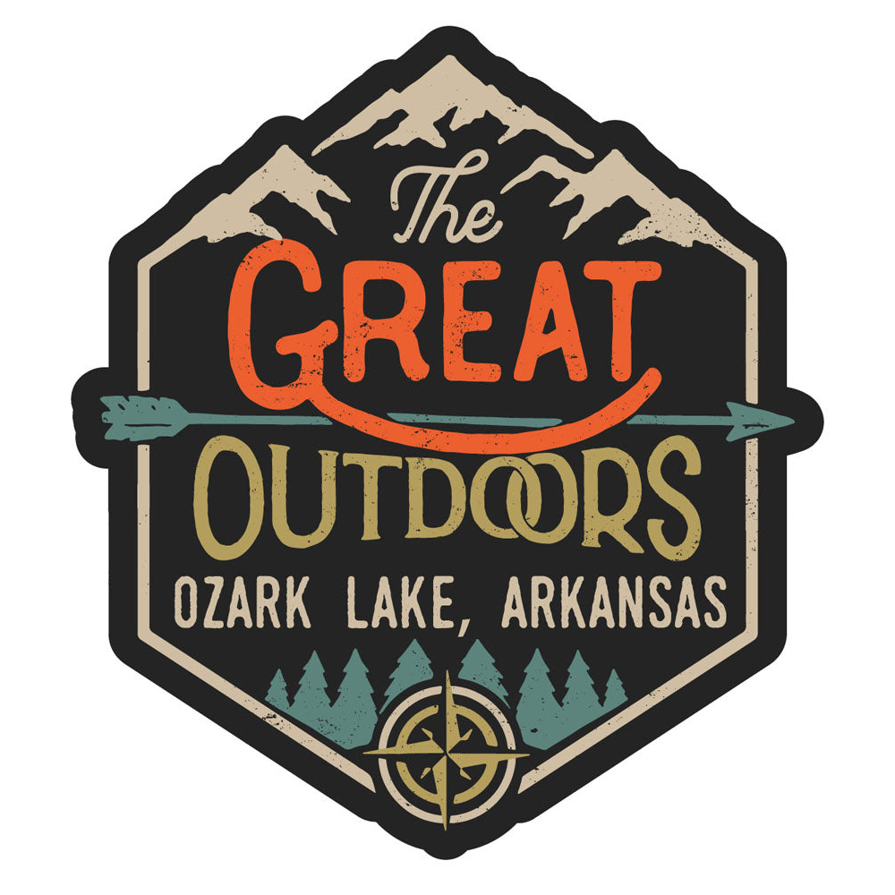 Ozark Lake Arkansas Souvenir Decorative Stickers (Choose Theme And Size) - Single Unit, 4-Inch, Great Outdoors