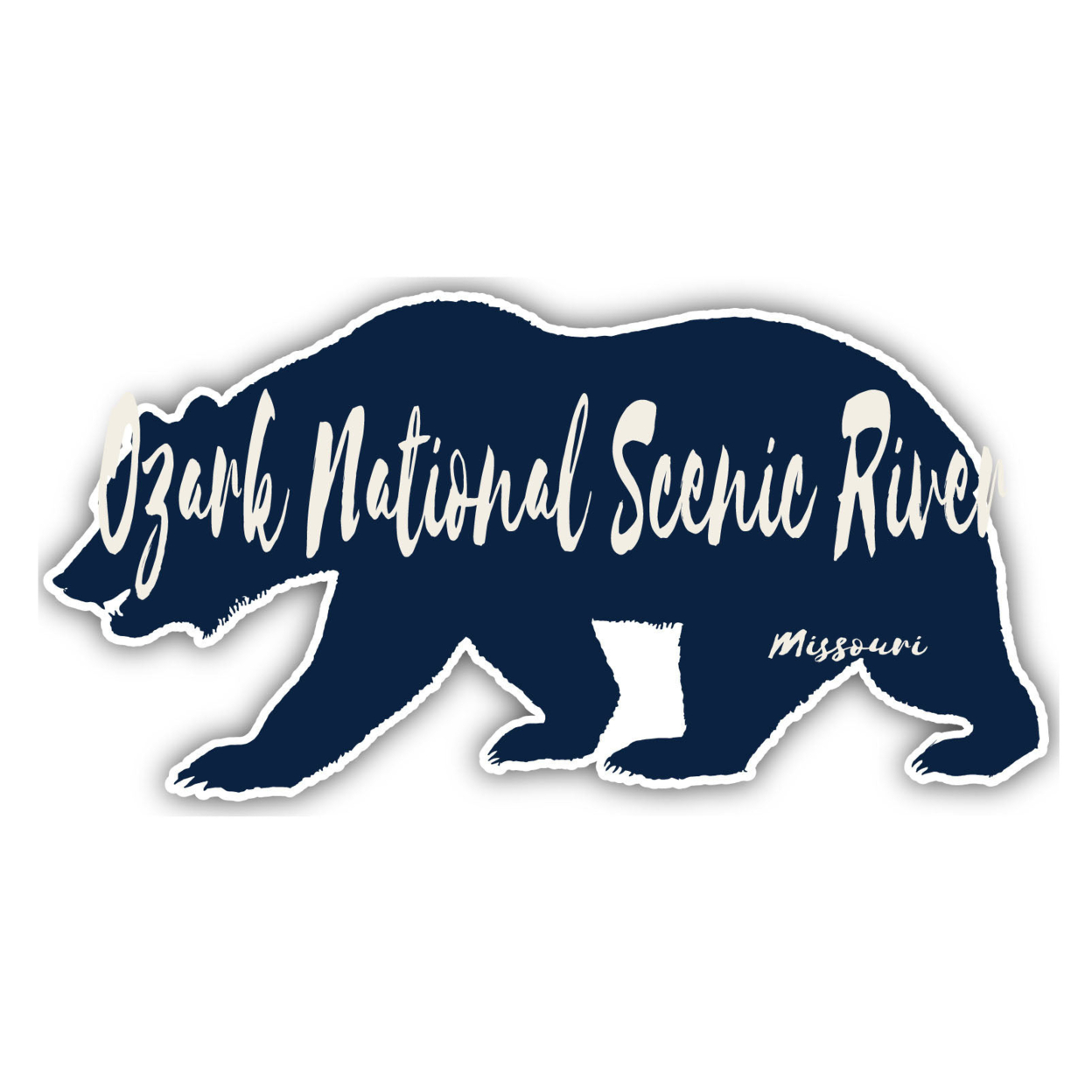 Ozark National Scenic River Missouri Souvenir Decorative Stickers (Choose Theme And Size) - Single Unit, 4-Inch, Bear