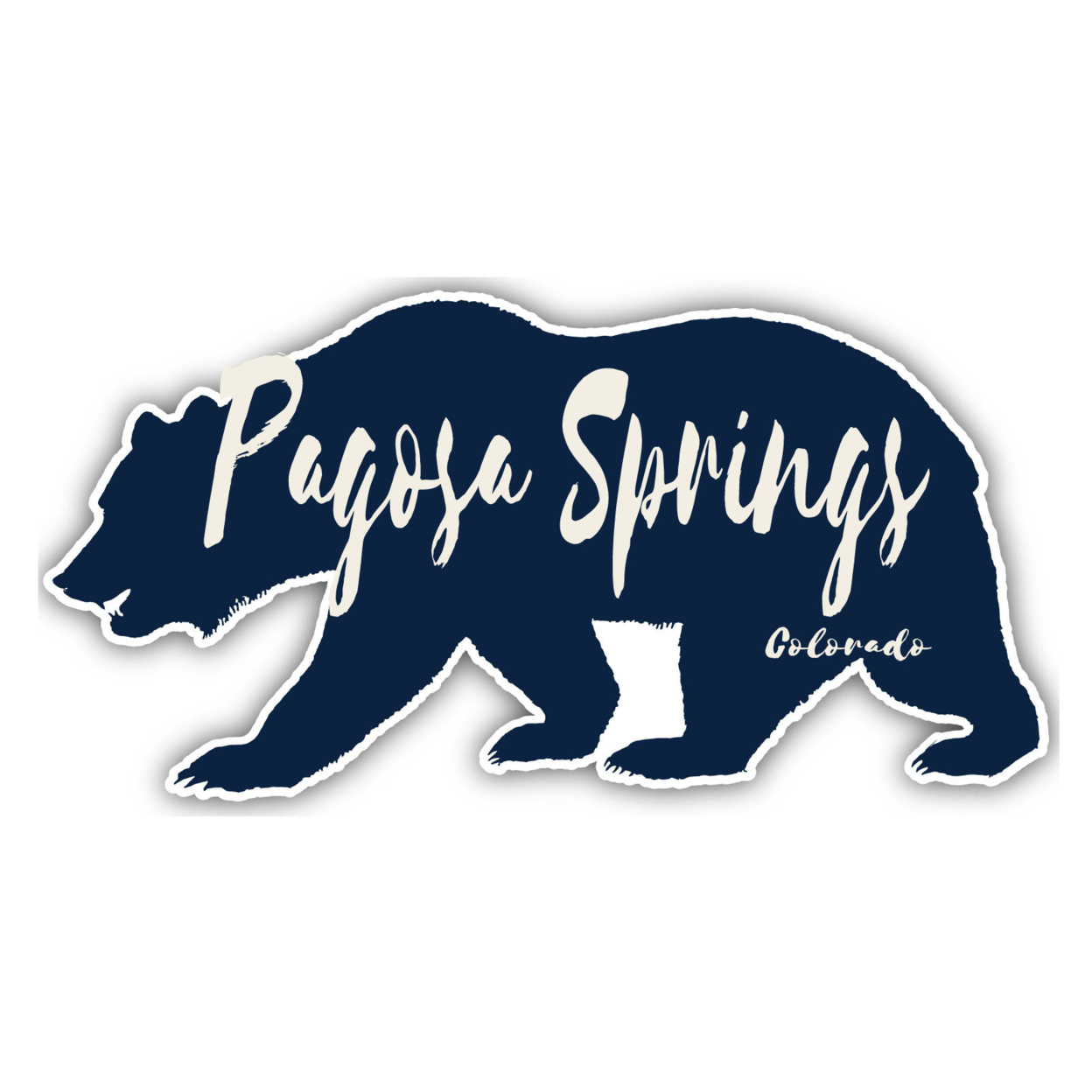 Pagosa Springs Colorado Souvenir Decorative Stickers (Choose Theme And Size) - Single Unit, 2-Inch, Bear