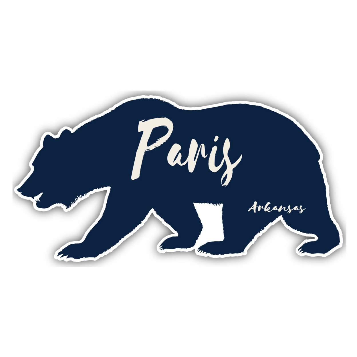 Paris Arkansas Souvenir Decorative Stickers (Choose Theme And Size) - Single Unit, 2-Inch, Bear