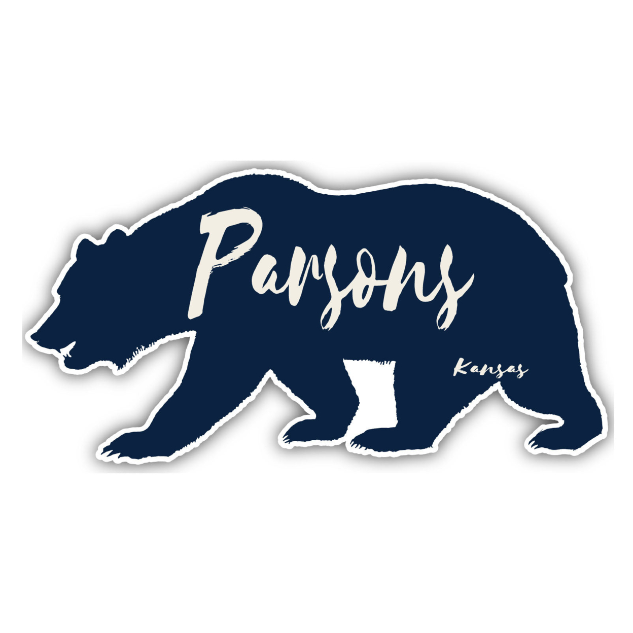 Parsons Kansas Souvenir Decorative Stickers (Choose Theme And Size) - Single Unit, 4-Inch, Bear