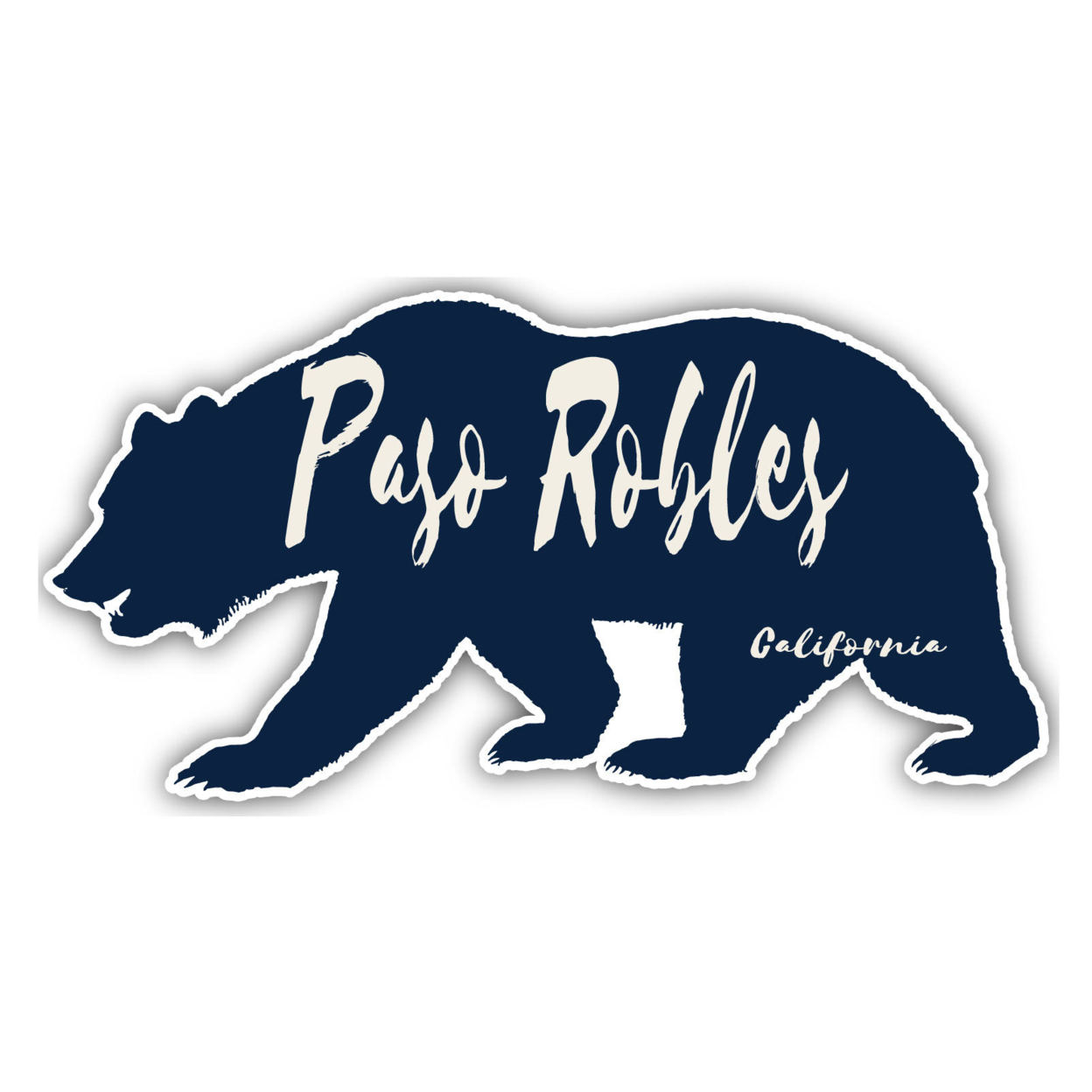 Paso Robles California Souvenir Decorative Stickers (Choose Theme And Size) - Single Unit, 2-Inch, Bear
