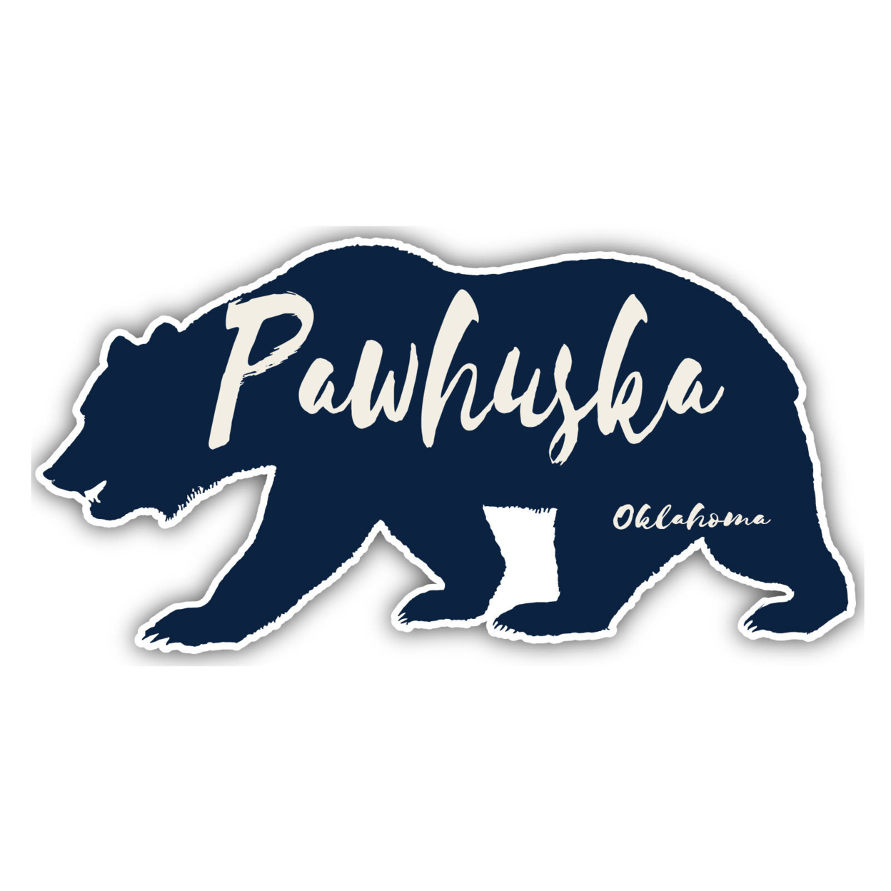 Pawhuska Oklahoma Souvenir Decorative Stickers (Choose Theme And Size) - Single Unit, 2-Inch, Bear