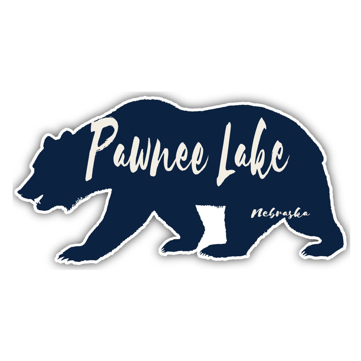 Pawnee Lake Nebraska Souvenir Decorative Stickers (Choose Theme And Size) - Single Unit, 4-Inch, Bear