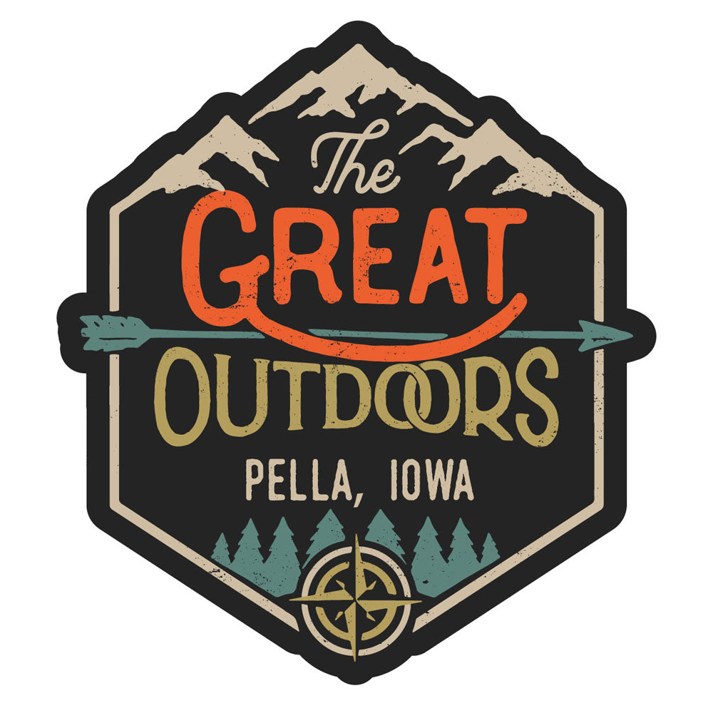 Pella Iowa Souvenir Decorative Stickers (Choose Theme And Size) - Single Unit, 2-Inch, Great Outdoors