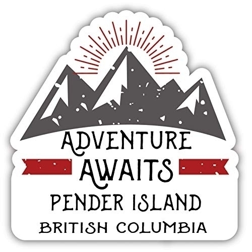 Pender Island British Columbia Souvenir Decorative Stickers (Choose Theme And Size) - Single Unit, 4-Inch, Adventures Awaits