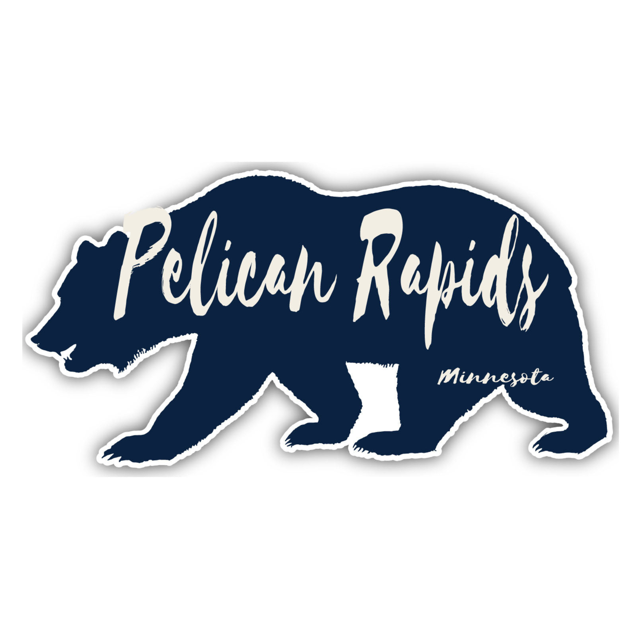 Pelican Rapids Minnesota Souvenir Decorative Stickers (Choose Theme And Size) - Single Unit, 2-Inch, Bear