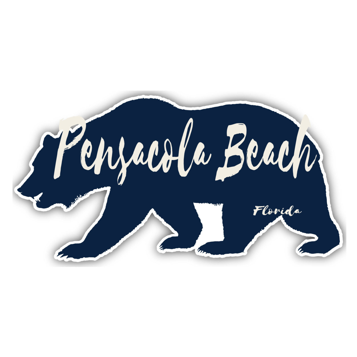 Pensacola Beach Florida Souvenir Decorative Stickers (Choose Theme And Size) - Single Unit, 4-Inch, Bear
