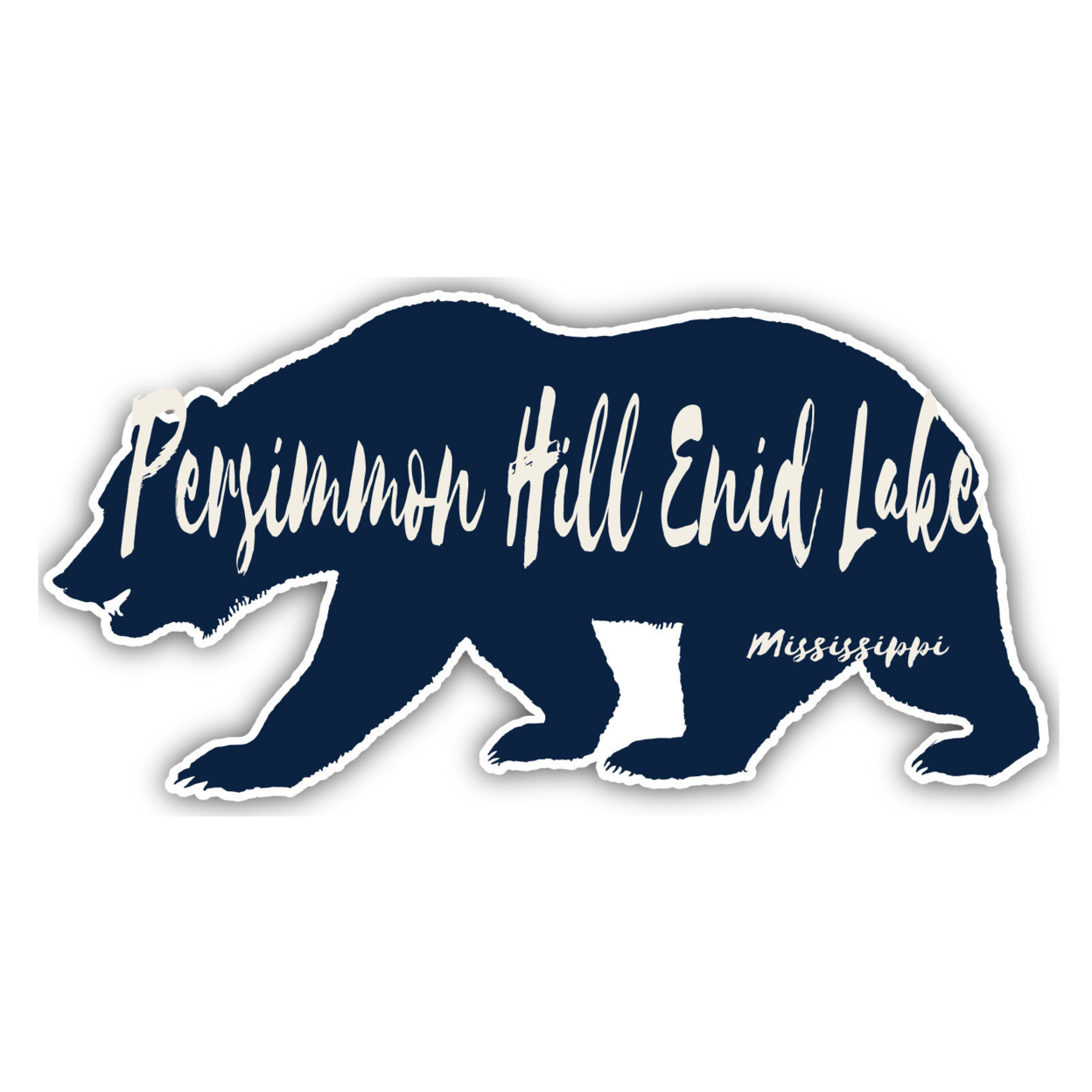 Persimmon Hill Enid Lake Mississippi Souvenir Decorative Stickers (Choose Theme And Size) - Single Unit, 4-Inch, Bear