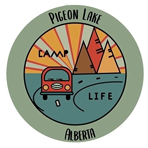 Pigeon Lake Alberta Souvenir Decorative Stickers (Choose Theme And Size) - Single Unit, 4-Inch, Camp Life