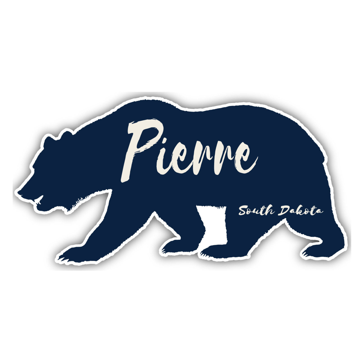 Pierre South Dakota Souvenir Decorative Stickers (Choose Theme And Size) - Single Unit, 4-Inch, Bear