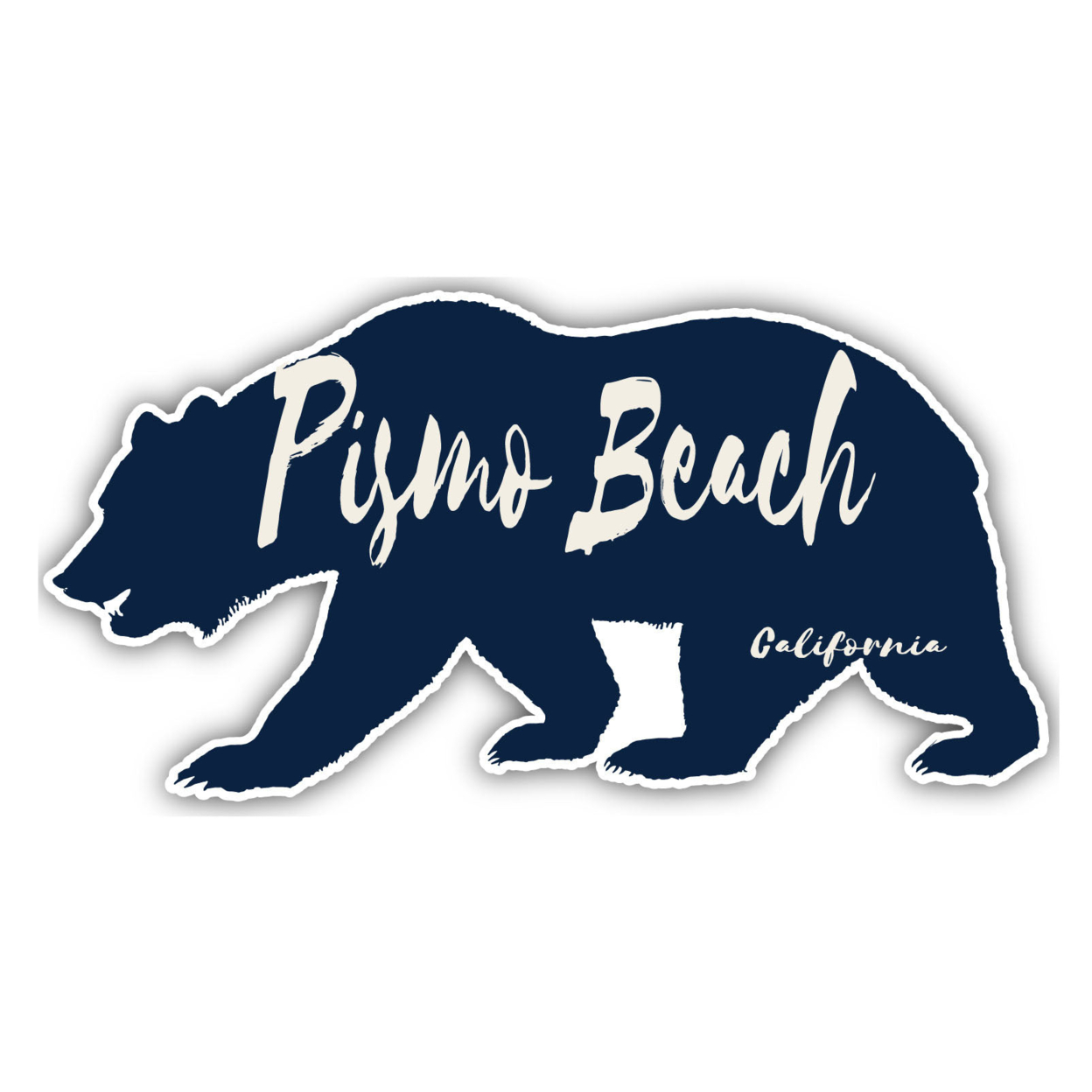 Pismo Beach California Souvenir Decorative Stickers (Choose Theme And Size) - Single Unit, 4-Inch, Bear