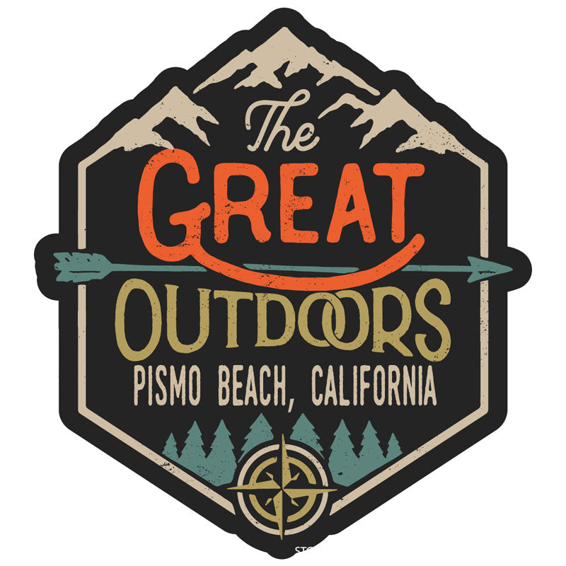 Pismo Beach California Souvenir Decorative Stickers (Choose Theme And Size) - Single Unit, 4-Inch, Great Outdoors