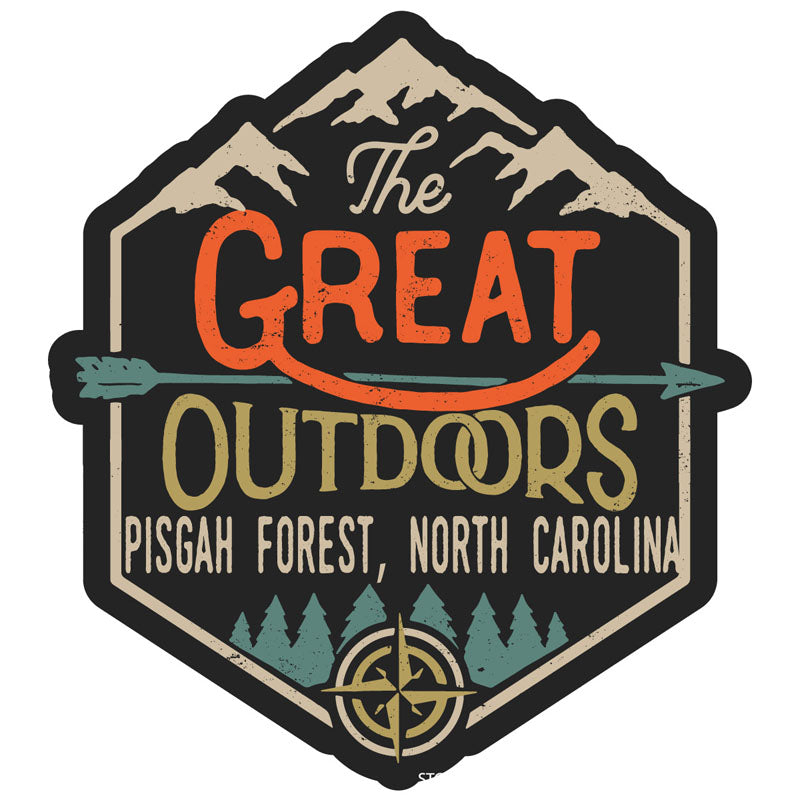 Pisgah Forest North Carolina Souvenir Decorative Stickers (Choose Theme And Size) - Single Unit, 4-Inch, Bear