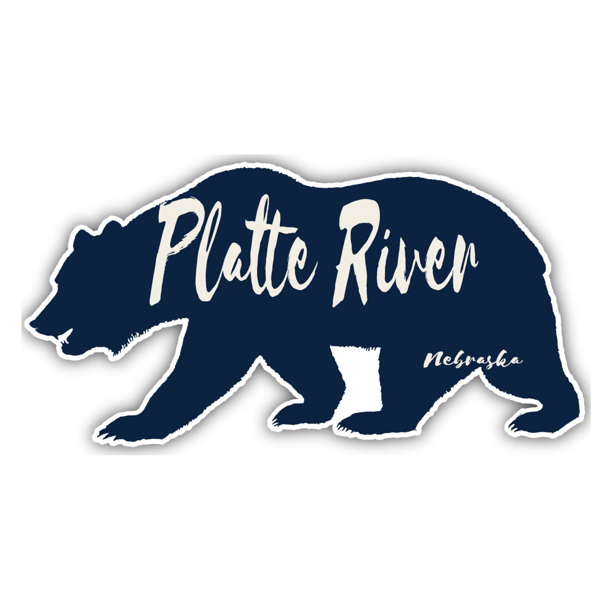 Platte River Nebraska Souvenir Decorative Stickers (Choose Theme And Size) - Single Unit, 2-Inch, Bear
