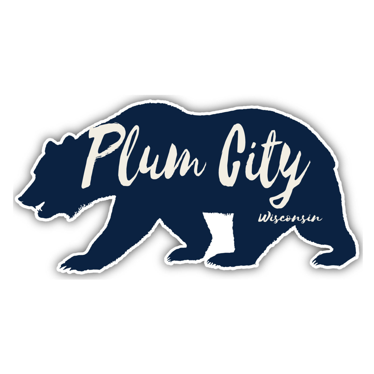 Plum City Wisconsin Souvenir Decorative Stickers (Choose Theme And Size) - Single Unit, 2-Inch, Bear