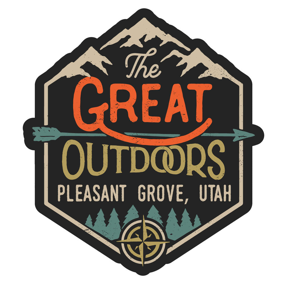 Pleasant Grove Utah Souvenir Decorative Stickers (Choose Theme And Size) - Single Unit, 4-Inch, Great Outdoors