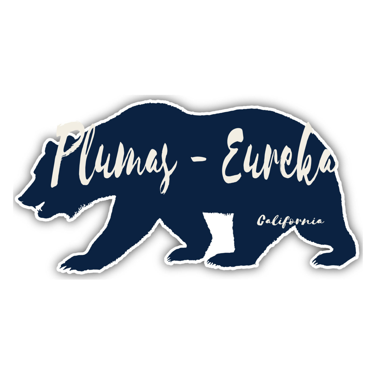 Plumas - Eureka California Souvenir Decorative Stickers (Choose Theme And Size) - Single Unit, 4-Inch, Bear