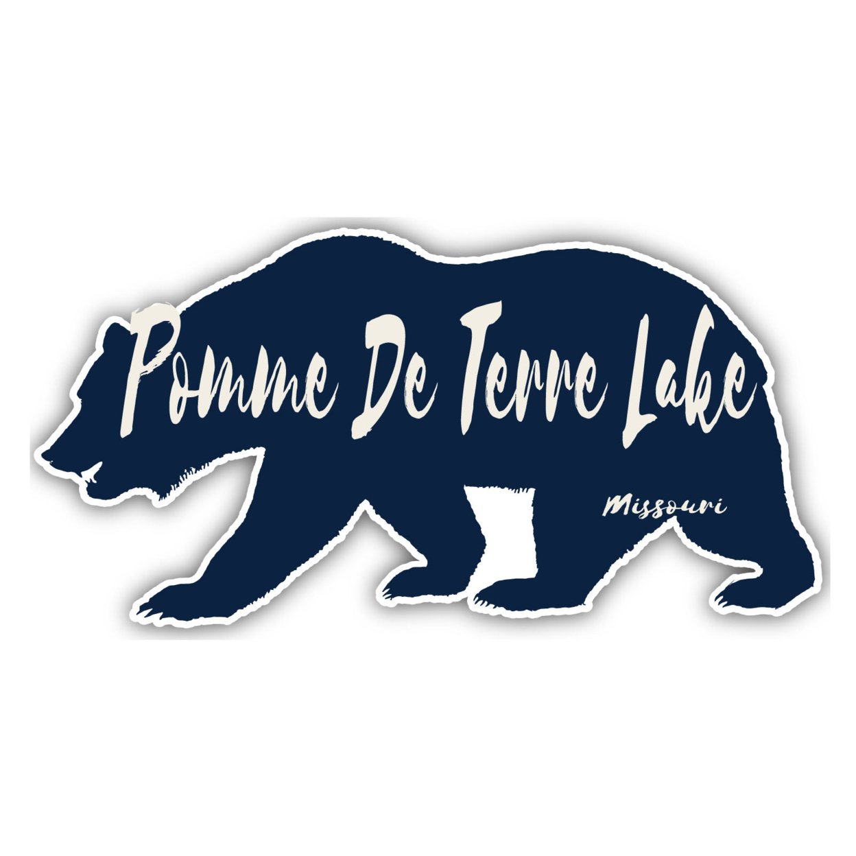 Pomme De Terre Lake Missouri Souvenir Decorative Stickers (Choose Theme And Size) - Single Unit, 4-Inch, Bear