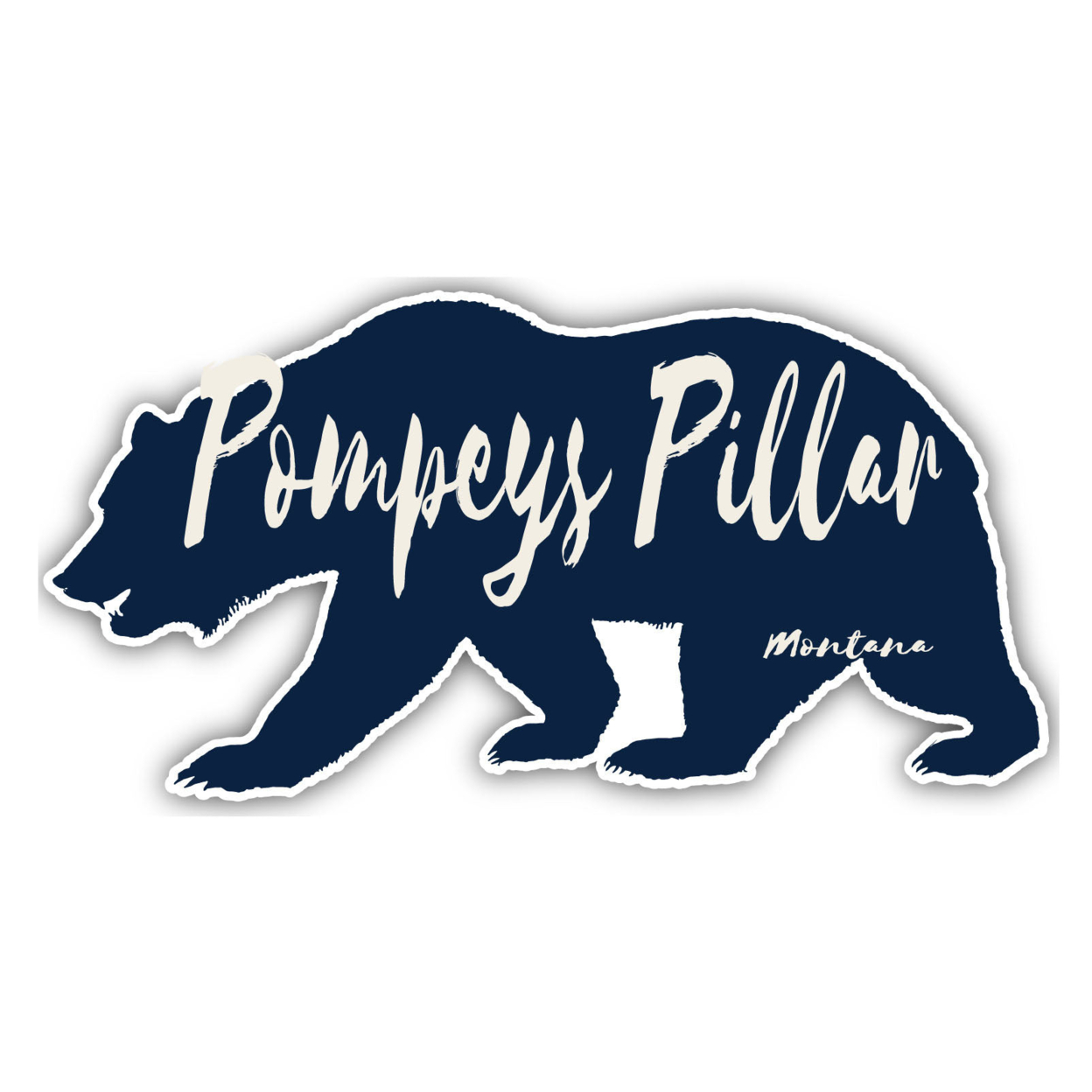 Pompeys Pillar Montana Souvenir Decorative Stickers (Choose Theme And Size) - Single Unit, 4-Inch, Bear
