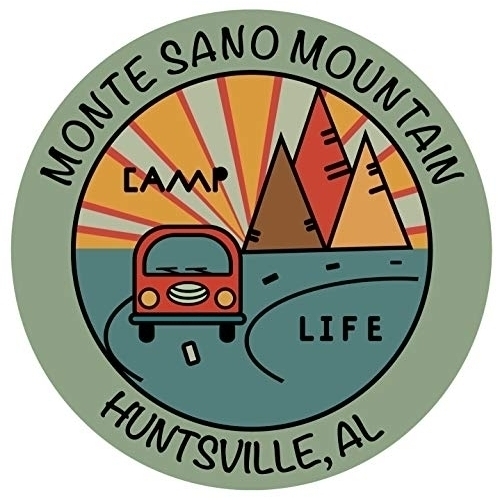 Monte Sano Mountain Huntsville Alabama Souvenir Decorative Stickers (Choose Theme And Size) - Single Unit, 4-Inch, Camp Life