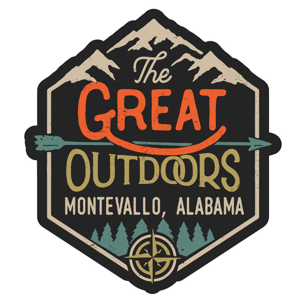 Montevallo Alabama Souvenir Decorative Stickers (Choose Theme And Size) - Single Unit, 4-Inch, Great Outdoors
