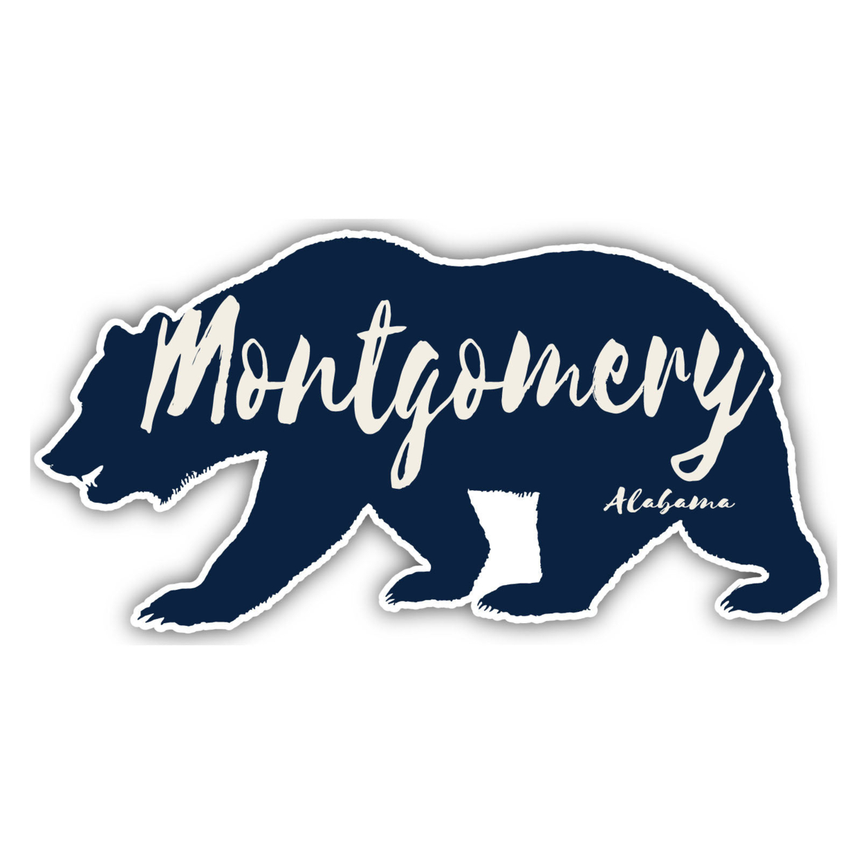 Montgomery Alabama Souvenir Decorative Stickers (Choose Theme And Size) - Single Unit, 2-Inch, Bear