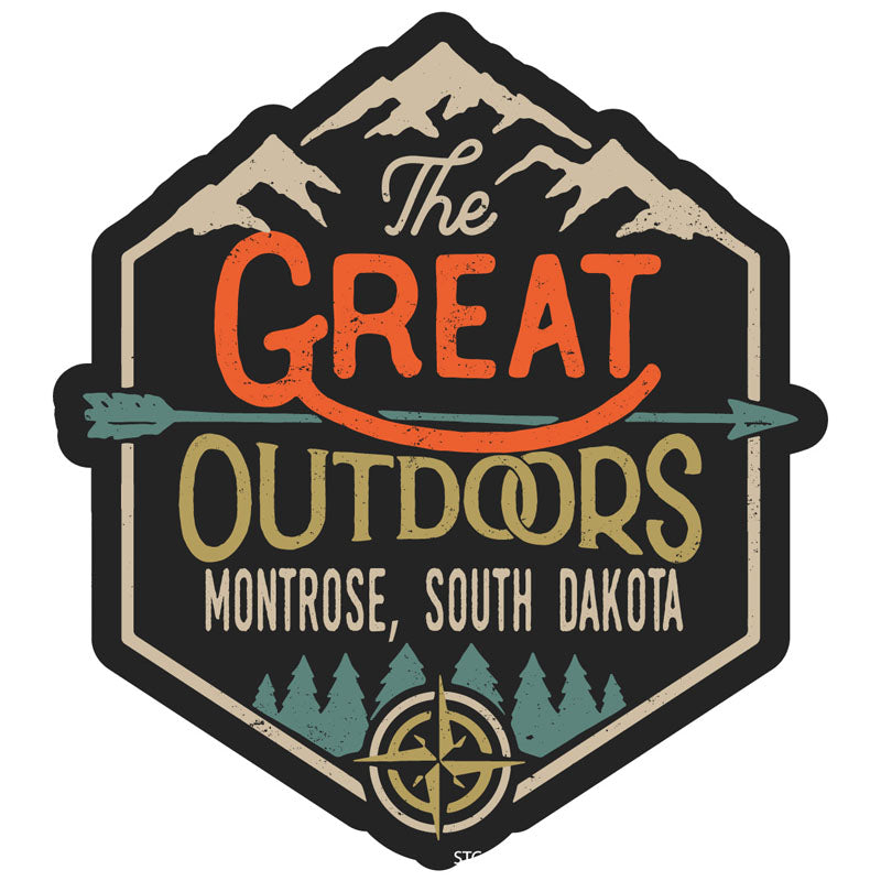 Montrose South Dakota Souvenir Decorative Stickers (Choose Theme And Size) - Single Unit, 4-Inch, Great Outdoors