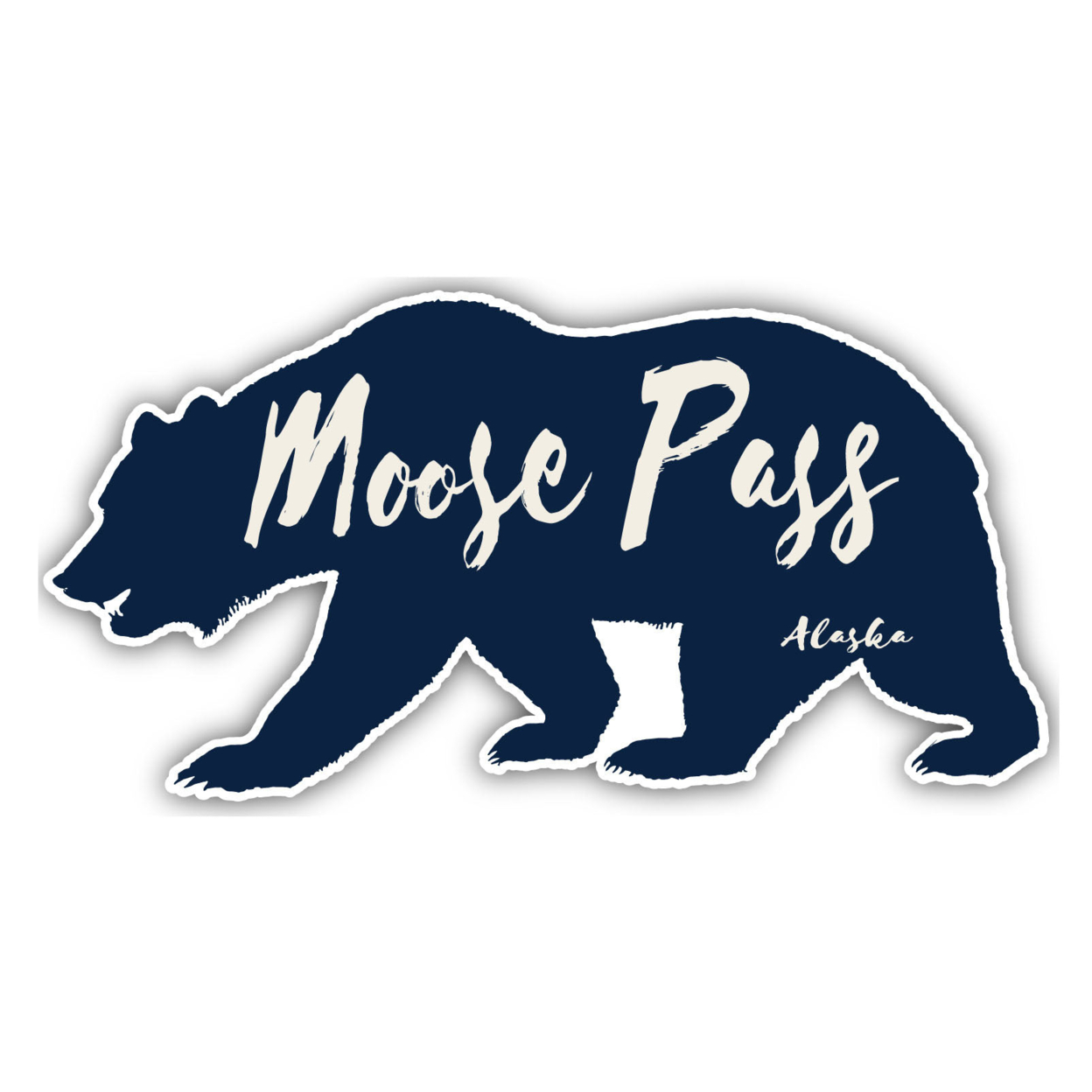 Moose Pass Alaska Souvenir Decorative Stickers (Choose Theme And Size) - Single Unit, 2-Inch, Bear