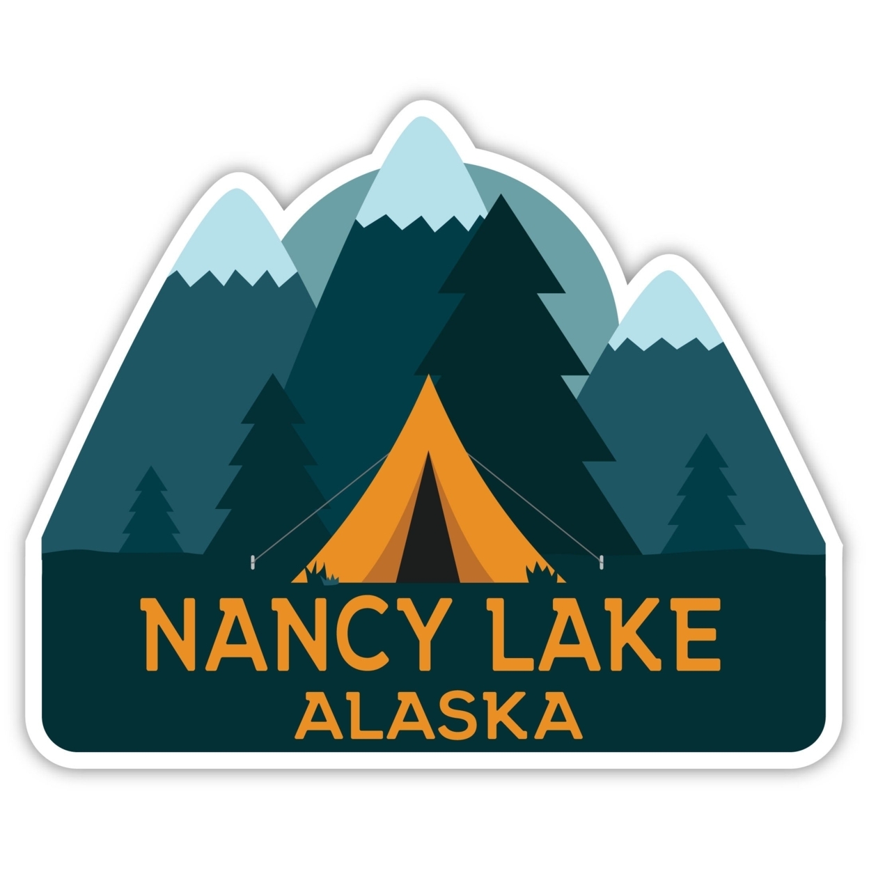 Nancy Lake Alaska Souvenir Decorative Stickers (Choose Theme And Size) - Single Unit, 4-Inch, Tent