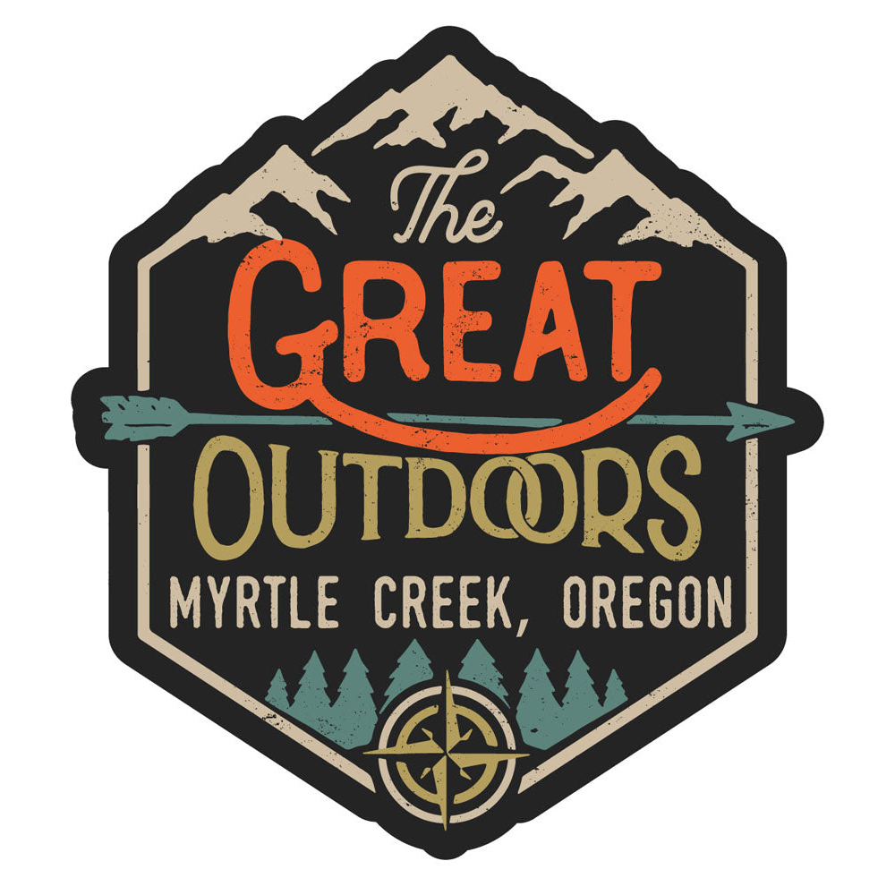 Myrtle Creek Oregon Souvenir Decorative Stickers (Choose Theme And Size) - Single Unit, 2-Inch, Great Outdoors