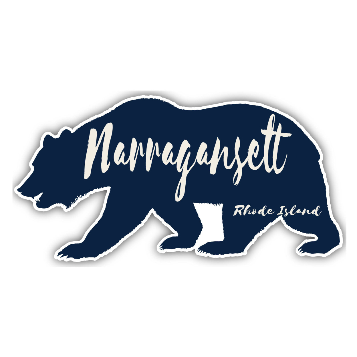 Narragansett Rhode Island Souvenir Decorative Stickers (Choose Theme And Size) - Single Unit, 4-Inch, Bear