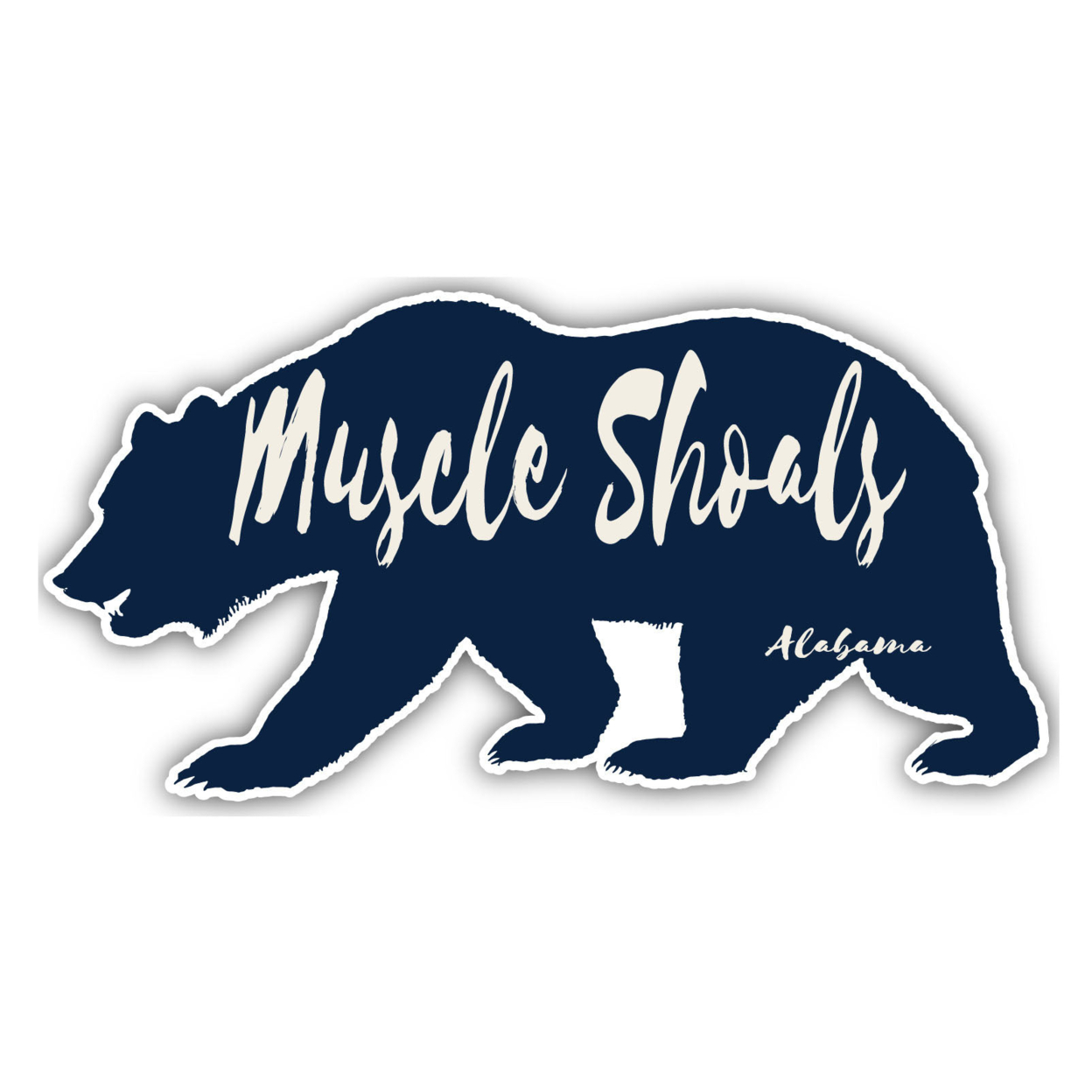 Muscle Shoals Alabama Souvenir Decorative Stickers (Choose Theme And Size) - Single Unit, 2-Inch, Bear