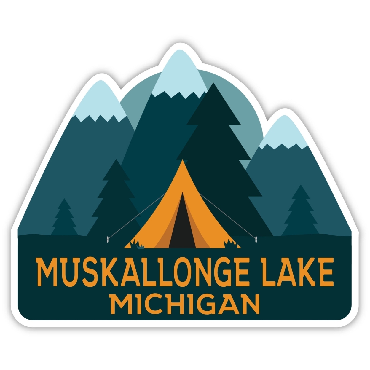 Muskallonge Lake Michigan Souvenir Decorative Stickers (Choose Theme And Size) - Single Unit, 2-Inch, Tent