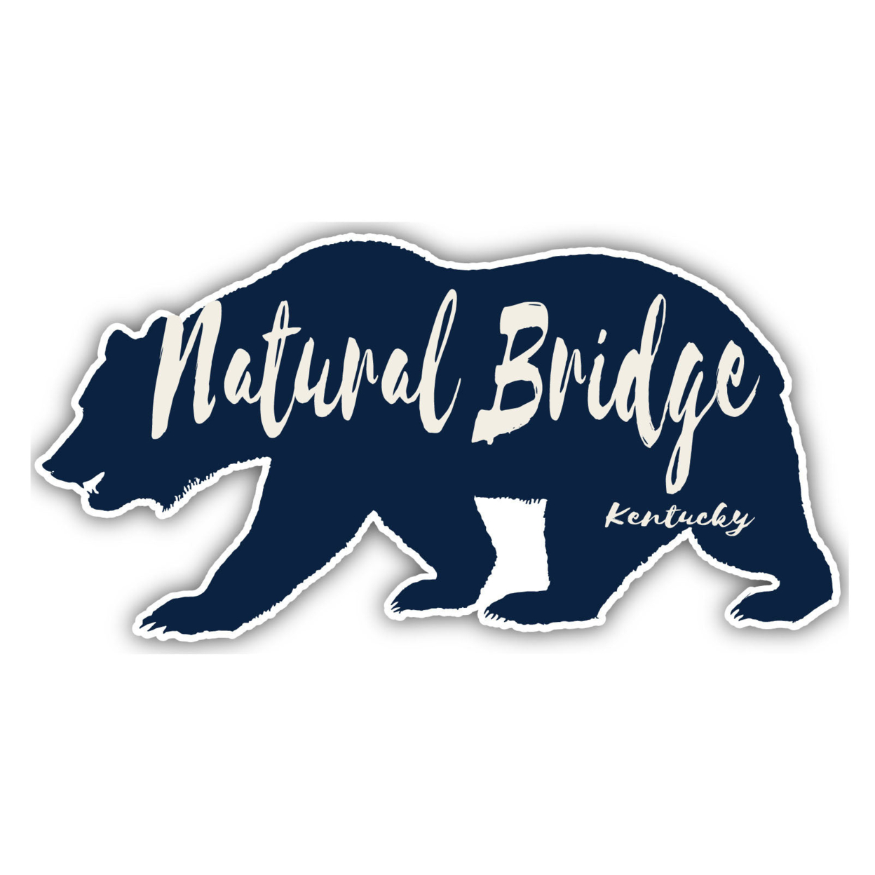 Natural Bridge Kentucky Souvenir Decorative Stickers (Choose Theme And Size) - Single Unit, 4-Inch, Bear