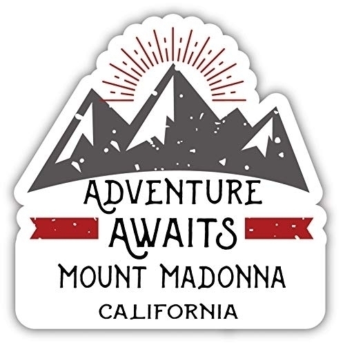 Mount Madonna California Souvenir Decorative Stickers (Choose Theme And Size) - Single Unit, 2-Inch, Adventures Awaits