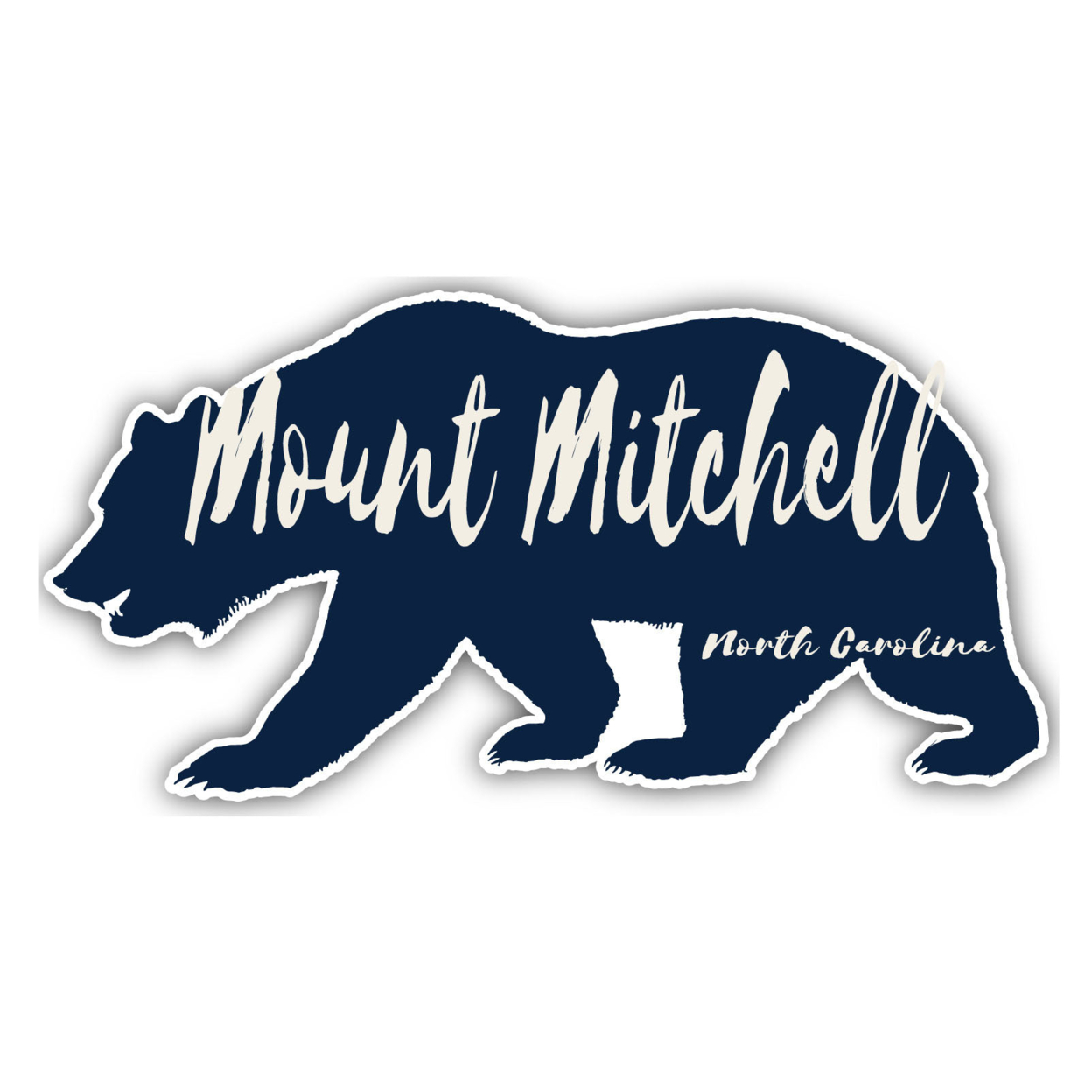 Mount Mitchell North Carolina Souvenir Decorative Stickers (Choose Theme And Size) - Single Unit, 2-Inch, Bear