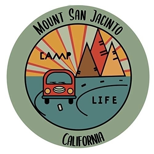 Mount San Jacinto California Souvenir Decorative Stickers (Choose Theme And Size) - Single Unit, 4-Inch, Camp Life