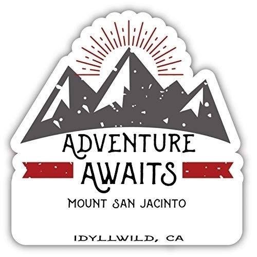 Mount San Jacinto Idyllwild California Souvenir Decorative Stickers (Choose Theme And Size) - Single Unit, 4-Inch, Adventures Awaits