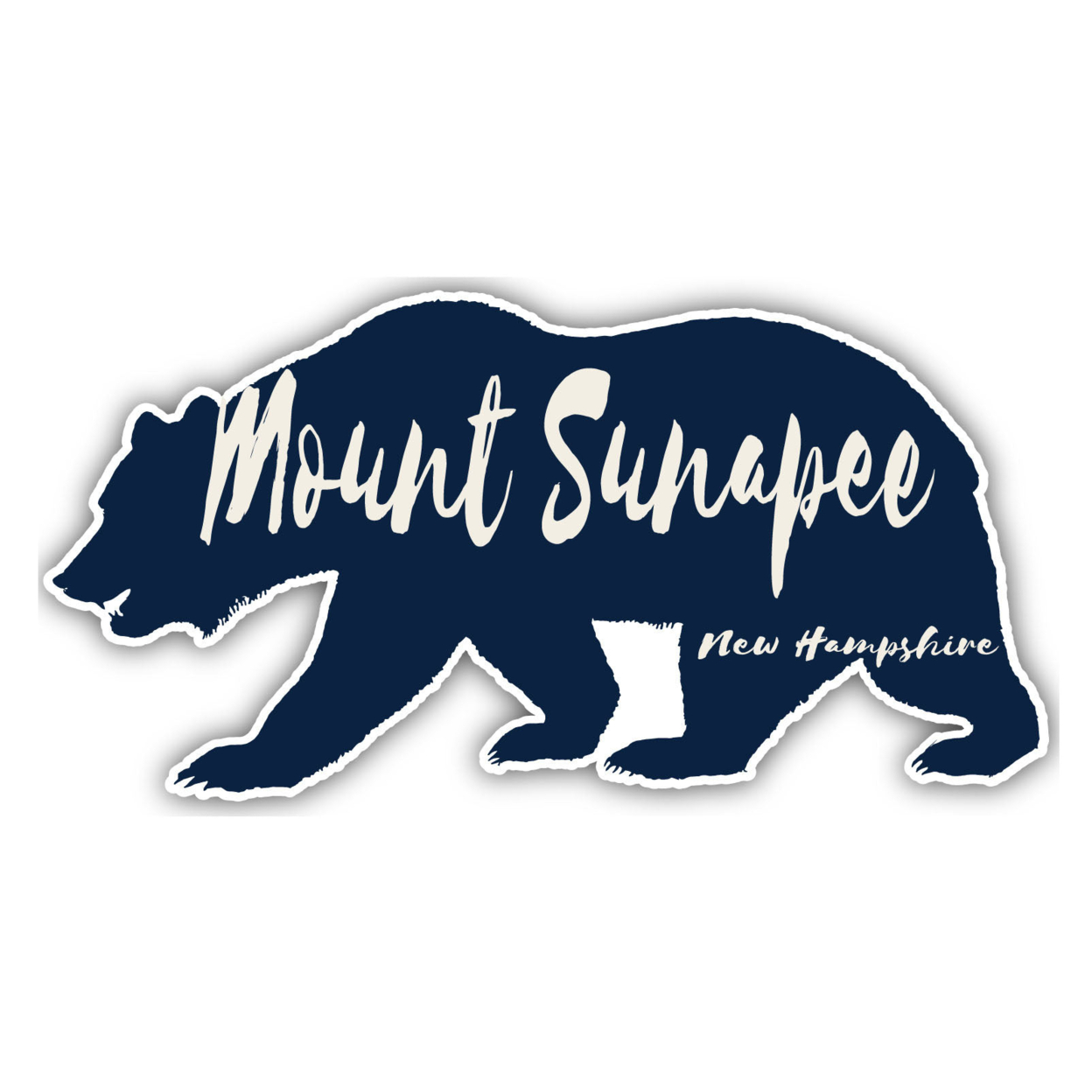 Mount Sunapee New Hampshire Souvenir Decorative Stickers (Choose Theme And Size) - Single Unit, 2-Inch, Bear
