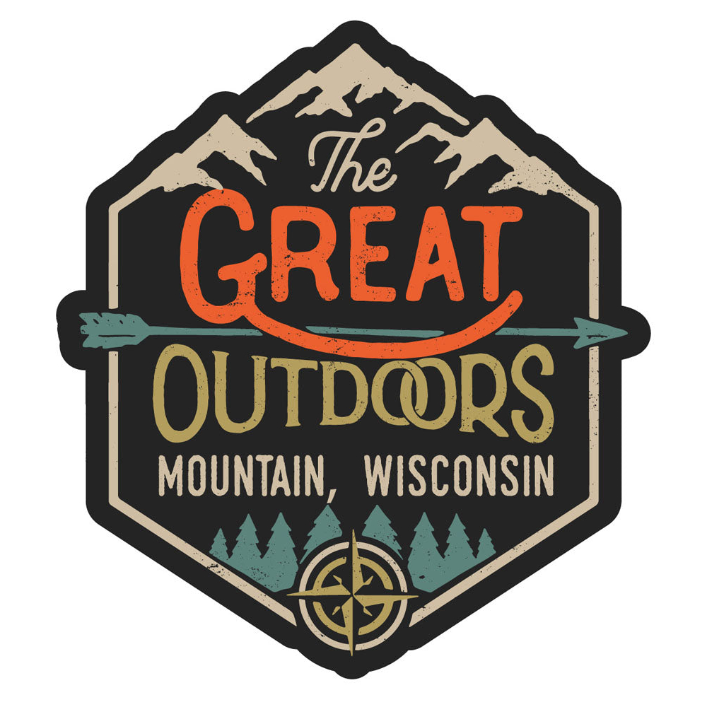 Mountain Wisconsin Souvenir Decorative Stickers (Choose Theme And Size) - Single Unit, 4-Inch, Great Outdoors