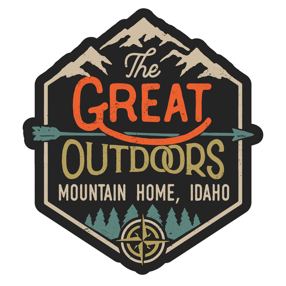 Mountain Home Idaho Souvenir Decorative Stickers (Choose Theme And Size) - Single Unit, 4-Inch, Tent