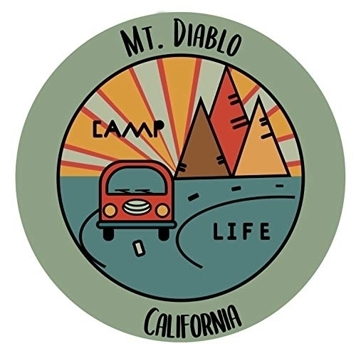 Mt. Diablo California Souvenir Decorative Stickers (Choose Theme And Size) - Single Unit, 2-Inch, Camp Life