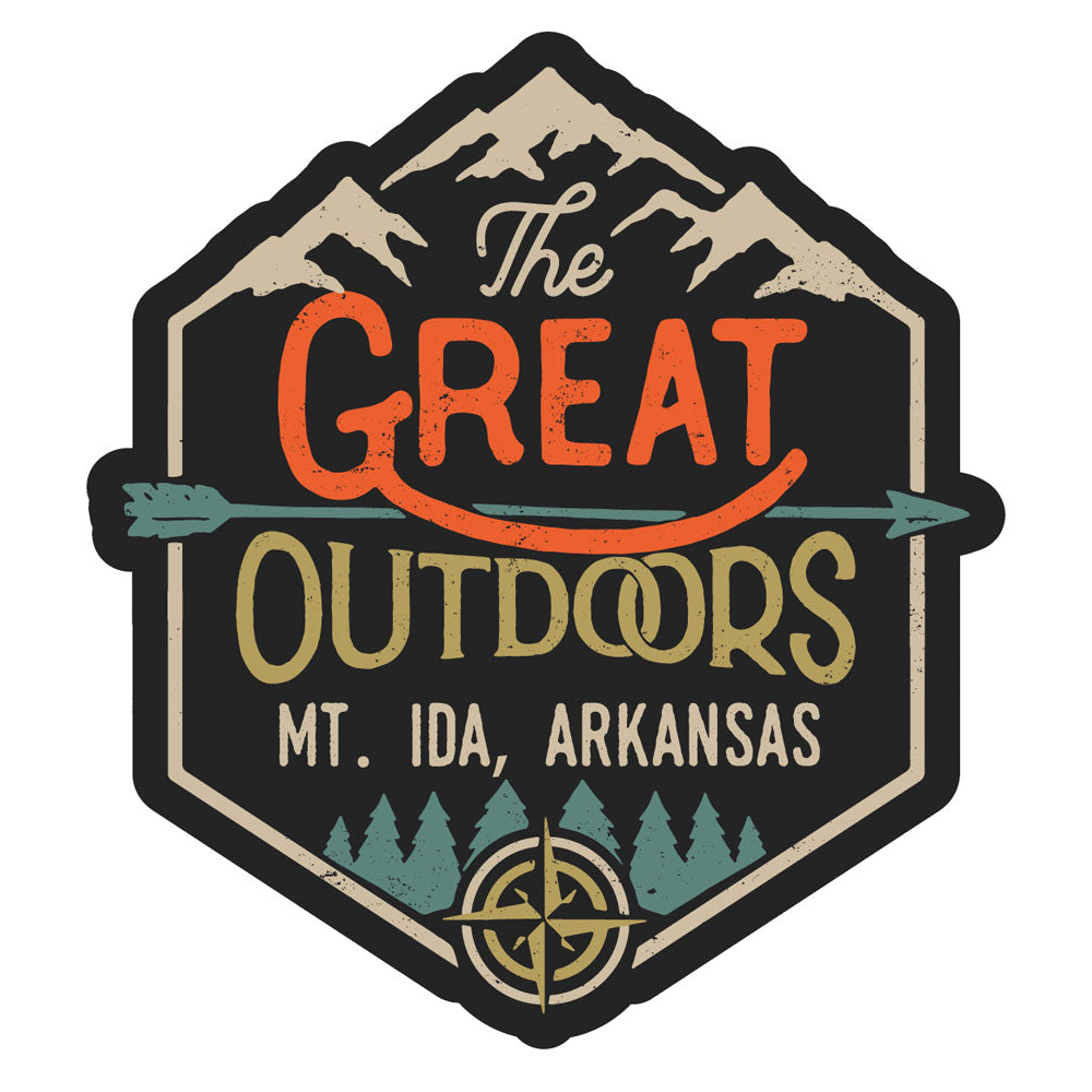 Mt. Ida Arkansas Souvenir Decorative Stickers (Choose Theme And Size) - Single Unit, 4-Inch, Great Outdoors