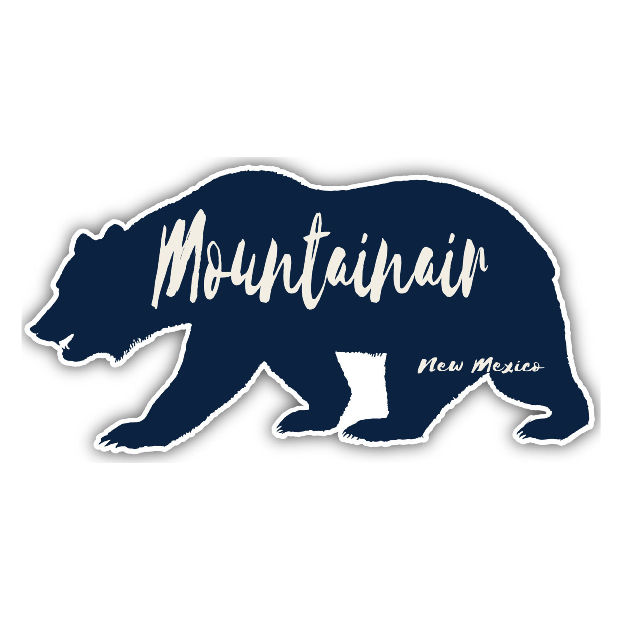 Mountainair New Mexico Souvenir Decorative Stickers (Choose Theme And Size) - Single Unit, 4-Inch, Bear