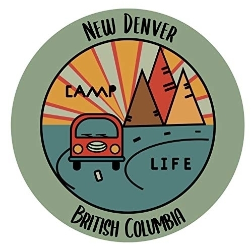 New Denver British Columbia Souvenir Decorative Stickers (Choose Theme And Size) - Single Unit, 2-Inch, Camp Life