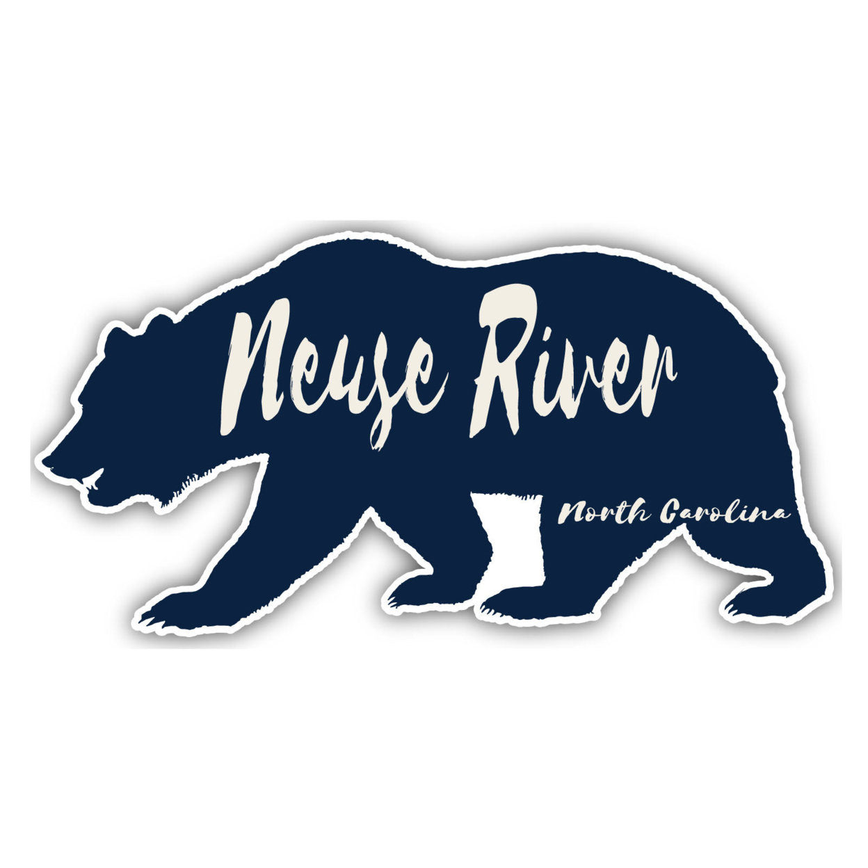 Neuse River North Carolina Souvenir Decorative Stickers (Choose Theme And Size) - Single Unit, 2-Inch, Bear