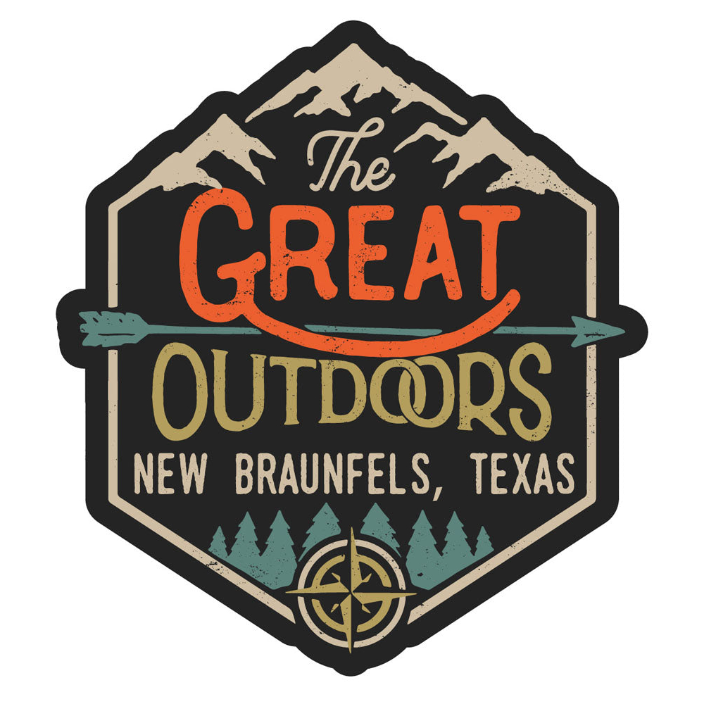 New Braunfels Texas Souvenir Decorative Stickers (Choose Theme And Size) - Single Unit, 2-Inch, Great Outdoors