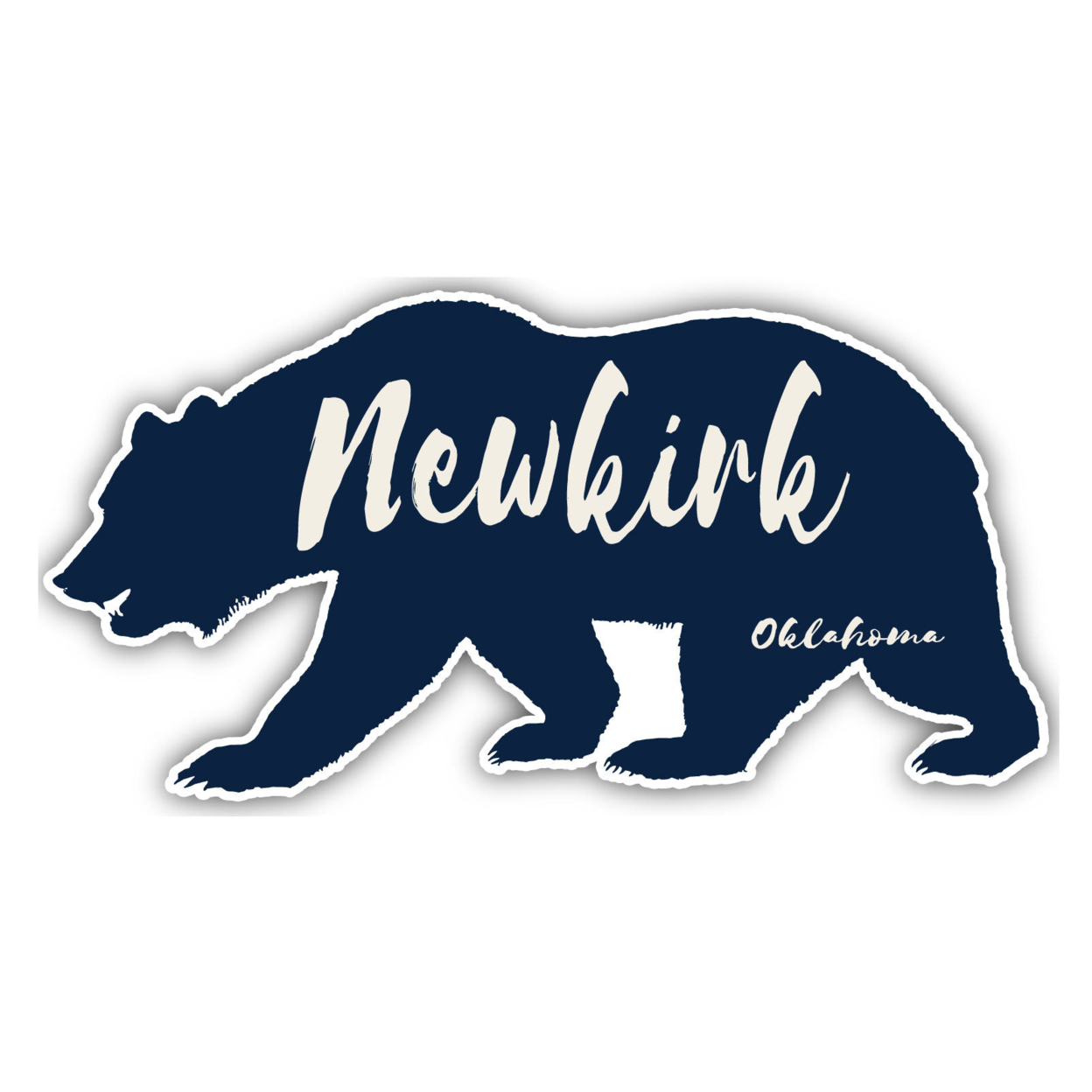 Newkirk Oklahoma Souvenir Decorative Stickers (Choose Theme And Size) - Single Unit, 4-Inch, Bear