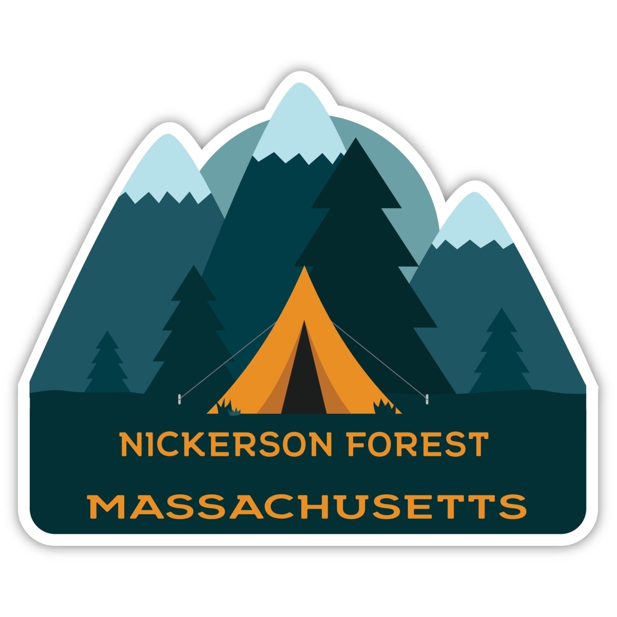Nickerson Forest Massachusetts Souvenir Decorative Stickers (Choose Theme And Size) - Single Unit, 4-Inch, Tent